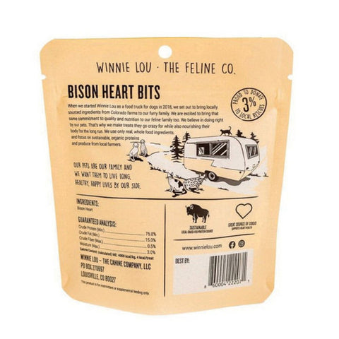 Winnie Lou (The Canine Company), Bison Heart Bits Cat Treats, 1 Oz (Case of 8)