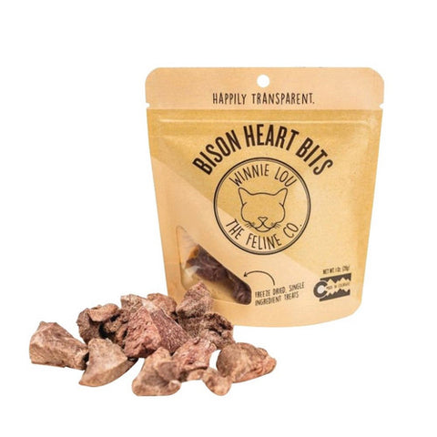 Winnie Lou (The Canine Company), Bison Heart Bits Cat Treats, 1 Oz (Case of 8)
