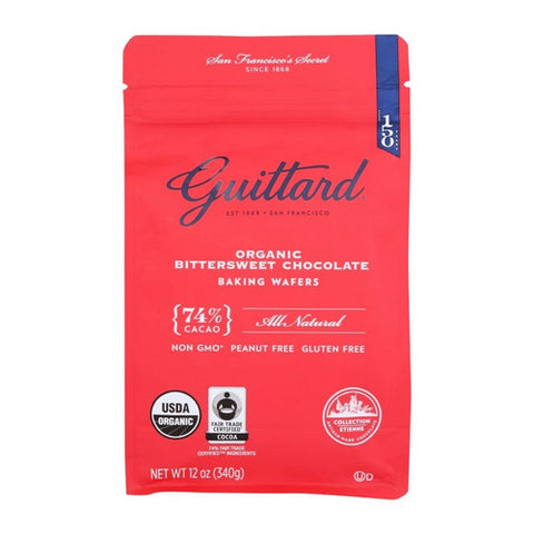 Baking Wafers Organic Bittersweet 12 Oz (Case of 8) by Guittard