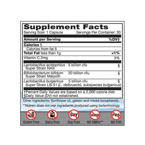 Natren, Healthy Trinity, Dairy Free, 30 CAP Natren
