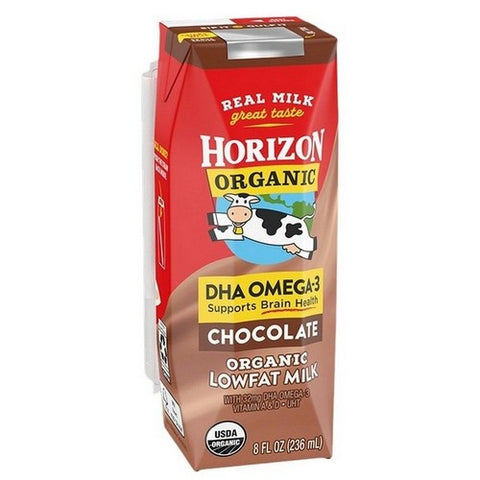 Horizon, Organic Milk 1% Low Fat Box Chocolate Plus Dha Omega, 8 Oz X 6 (Case of 3)