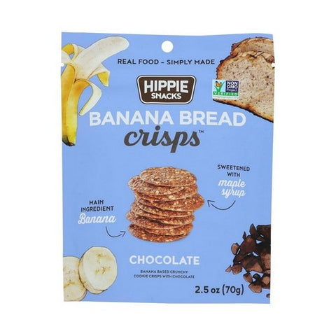 Hippie Snacks, Crisps Banana Bread Chocolate, 2.5 Oz (Case of 8)