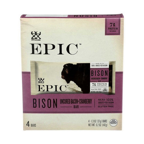 Epic, Bacon And Cranberry Bison Bar Uncured, 5.2 Oz (Case of 8)