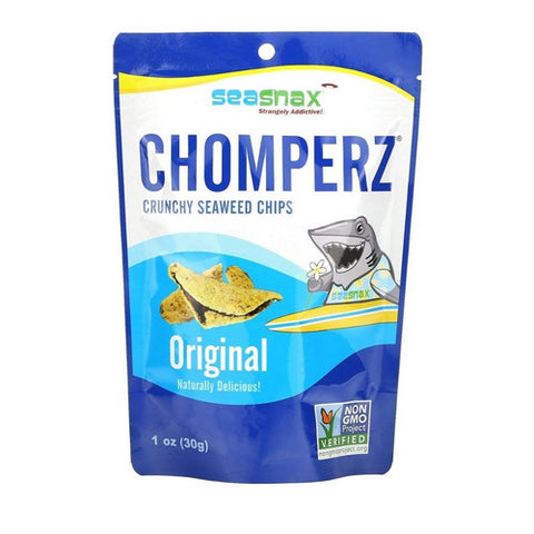 Seasnax, Chomperz Crunchy Seaweed Chips Original, 1 Oz (Case of 8)