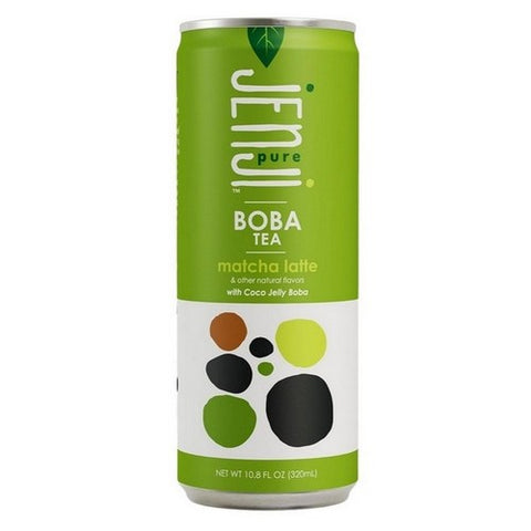 Jenji Pure, Matcha Latte Boba Tea, 10.8 Oz (Case Of 12)