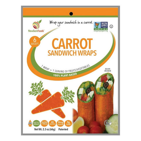 Sandwich Wrap Carrot 2.3 Oz X 6 (Case Of 12) by NewGem Foods