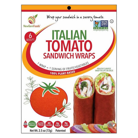 Italian Tomato Sandwich Wrap 2.5 Oz X 6 (Case Of 12) by NewGem Foods