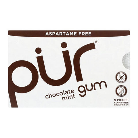 Chocolate Mint Gum 9 Count (Case Of 12) by Pure Mints Gum