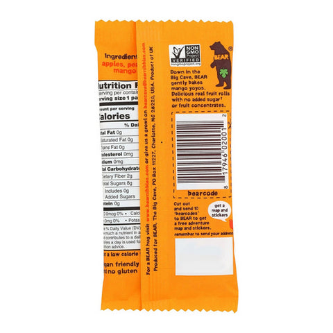 Bear, Real Fruit Mango YoYos Fruit Roll, 0.7 Oz (Case Of 12)