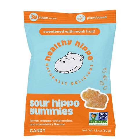 Candy Sour Hippo Gummies 1.8 Oz (Case Of 12) by Healthy Hippo