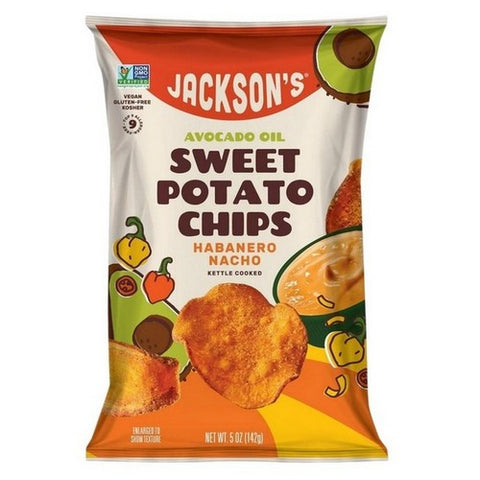 Jacksons Chips, Habanero Nacho Sweet Potato Chips Avocado Oil, 5 Oz (Case Of 12)