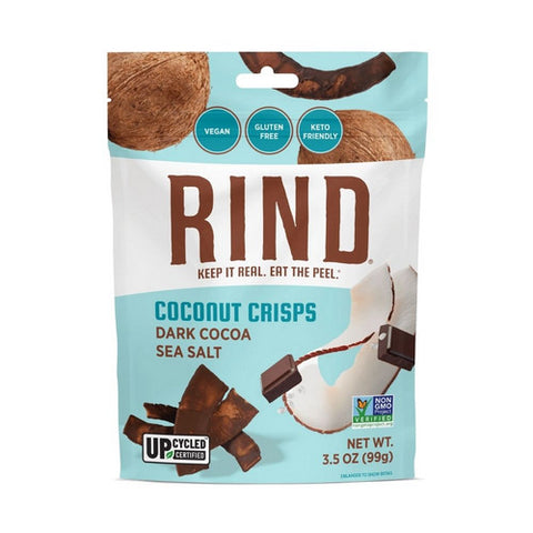 Dark Cocoa Sea Salt Coconut Crisps 3.5 Oz (Case Of 12) by Rind