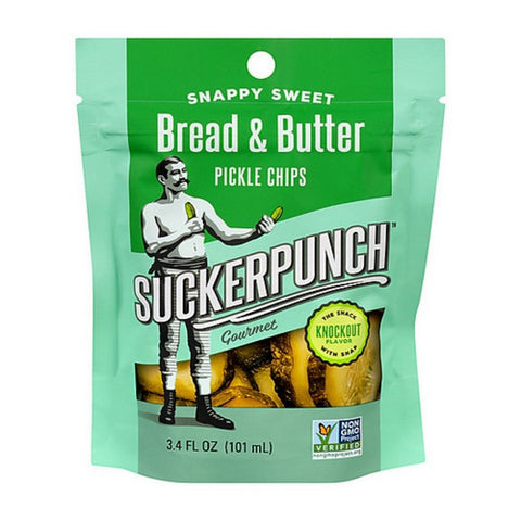 Suckerpunch, Gourmet Bread And Butter Pickle Snack, 3.4 Oz (Case Of 12)