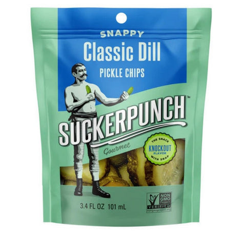 Suckerpunch, Gourmet Snappy Classic Dill Pickle Snack, 3.4 Oz (Case Of 12)