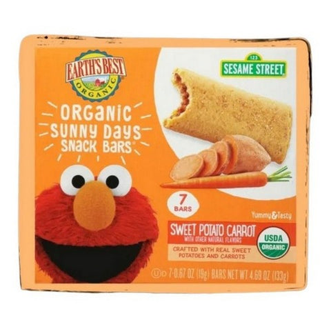 Earth's Best, Organic Sunny Days Snack Bars Sweet Potato Carrot 2+ Years, 4.69 Oz (Case Of 6)