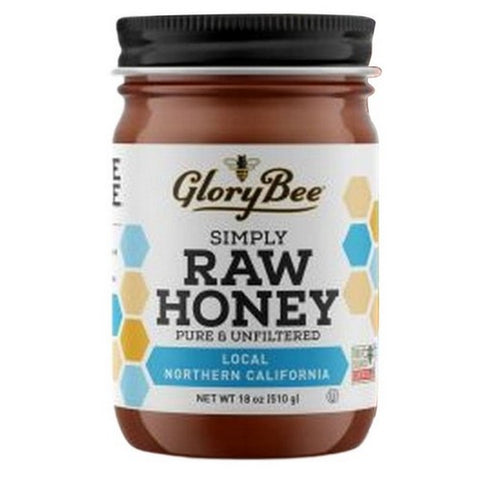 Glory Bee, Raw Local Northern California Honey, 18 Oz (Case Of 6)