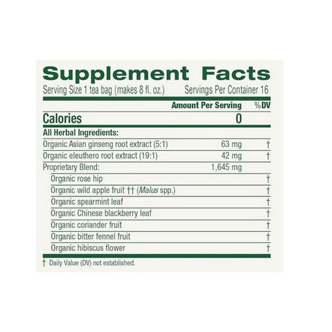 Traditional Medicinals, Organic Stress Ease Focus With Adaptogens Ginseng Wild Apple Mint, 16 Bags Traditional Medicinals