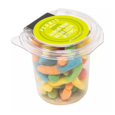 Neon Sour Worm Mini Gummi 5 Oz (Case Of 12) by Ferris