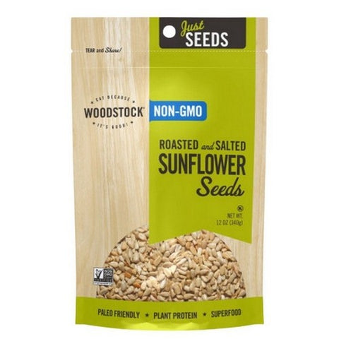 Woodstock, Sunflower Seeds Roasted And Salted, 12 Oz (Case Of 8)