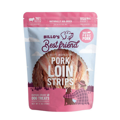 Billo's Best Friend, Dog Treat Pork Loin Strips, 4 Oz (Case Of 8)