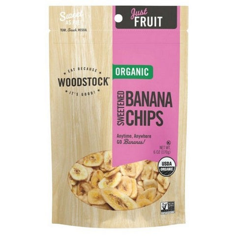 Woodstock, Organic Sweetened Banana Chips, 6 Oz (Case Of 8)
