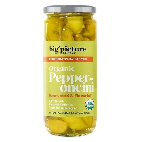 Big Picture Foods, Organic Whole Pepperoncini, 12 Oz (Case Of 8)