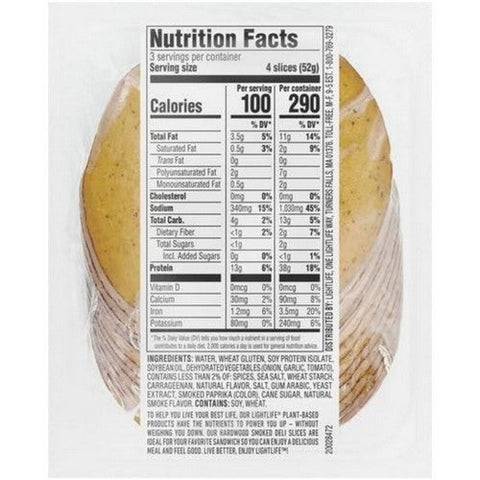 Lightlife, Hardwood Smoked Deli Slices, 5.5 Oz (Case Of 8) Lightlife
