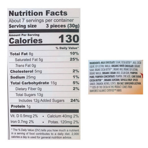 Chocolove, Pumpkin Spice In 33% Milk Chocolate Bites, 7.05 Oz (Case Of 8)