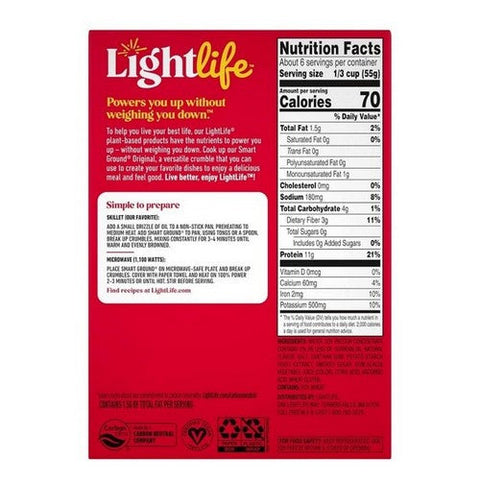 Lightlife, Smart Ground Crumbles Original, 12 Oz (Case Of 8) Lightlife