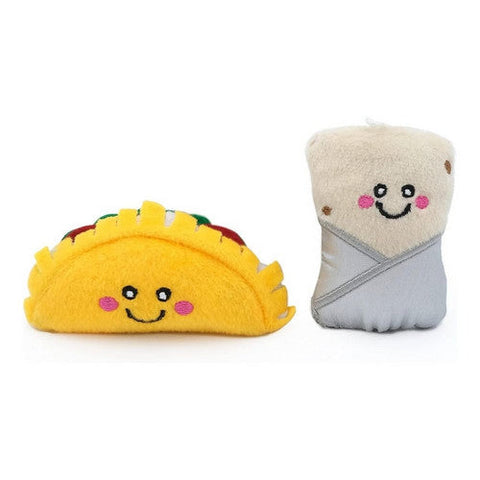 Zippyclaws, Zippyclaws Nomnomz Taco And Burrito, Small-2 Pack,Catnip Zippyclaws