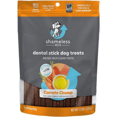 Shameless Dog Dental Sticks 7.2 Oz, Carrot/Salmon by Shameless Pets