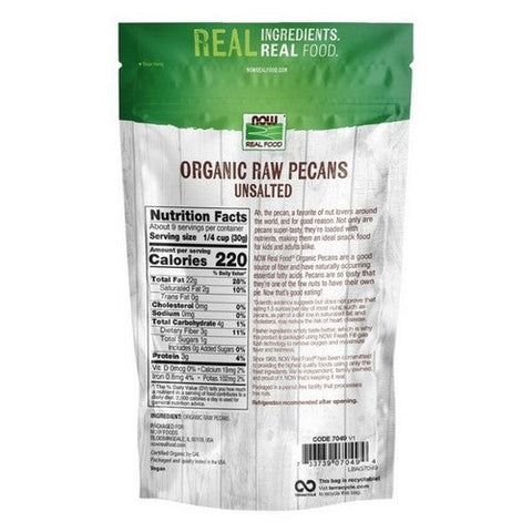 Now Foods, Organic Raw Pecans And Unsalted, 10 Oz Now Foods