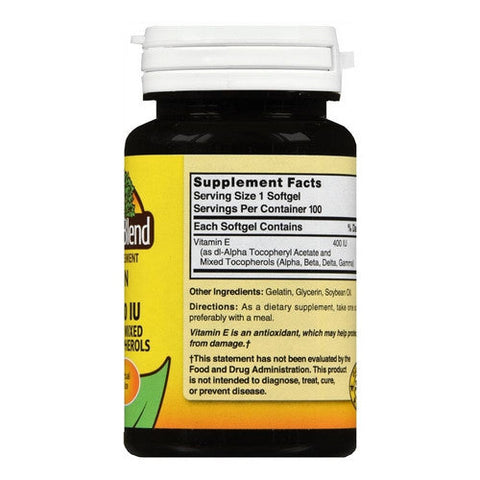 Nature's Blend, Vitamin E With Mixed Tocopherols, 400 IU, 100 Capsules Nature's Blend