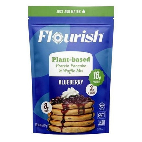 Flourish, Plant Based Blueberry Pancake Mix, 16 Oz