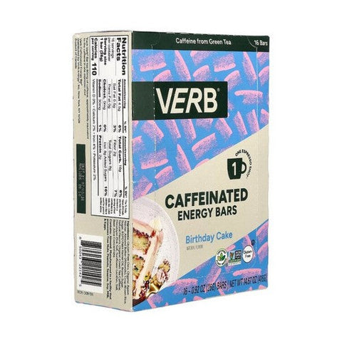 Verb Energy, Verb Energy Birthday Cake Caffeinated Energy Bar, 16 Count Verb Energy