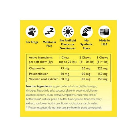 Bach, Peanut Butter And Apple Calming Chews For Dogs, 60 Count Bach