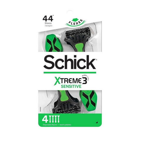 Carefree, Schick Xtreme Disposable Razors Sensitive, 4 Count