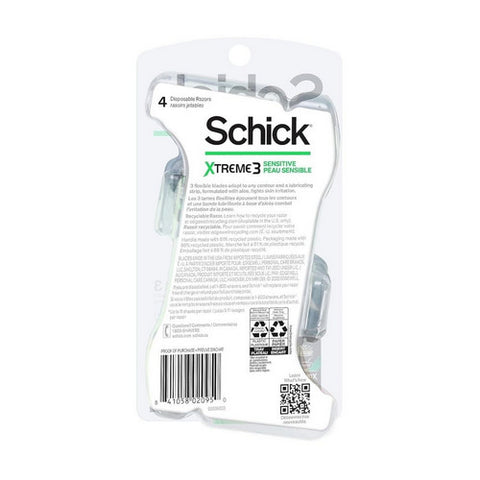 Carefree, Schick Xtreme Disposable Razors Sensitive, 4 Count