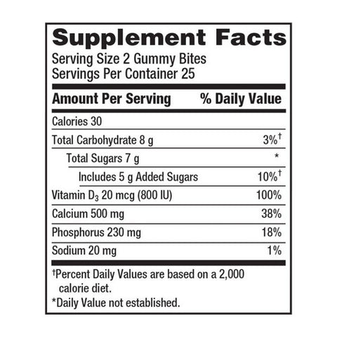 Caltrate, Calcium Supplement Gummy Bites, 50 Count