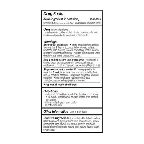 Ricola, Max Throat Care Cough Suppressant Oral Anesthetic Drops Swiss Cherry, 34 Count Ricola