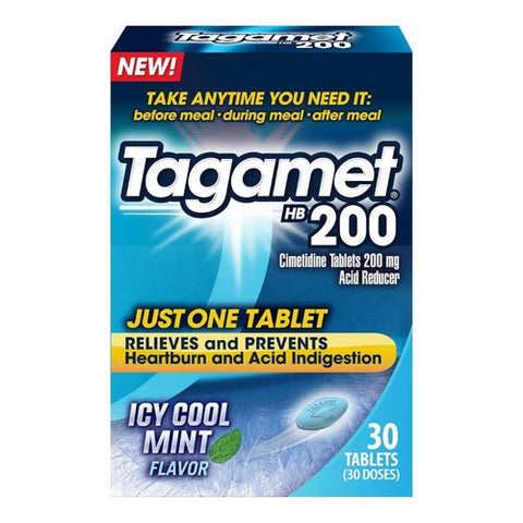 Tagamet, Hb 200 Cimetidine Acid Reducer Icy Cool Mint, 30 Tablets