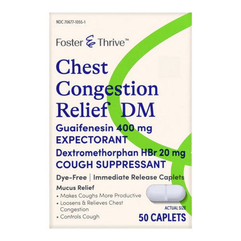 Foster And Thrive, Chest Congestion Relief Dm Guaifenesin, 400 Mg, 50 Caps Foster And Thrive