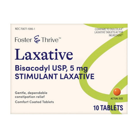 Foster And Thrive, Laxative Bisacodyl Usp, 5 MG, 10 Tabs