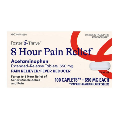 Foster And Thrive, 8 Hour Pain Relief, 650 Mg, 100 Caps