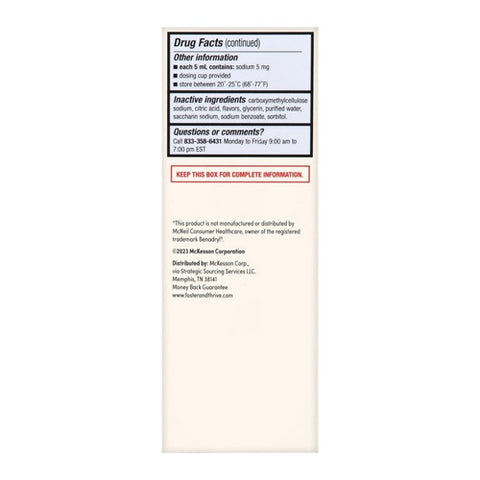 Foster And Thrive, Children'S Allergy Relief Diphenhydramine Hcl, 4 Oz