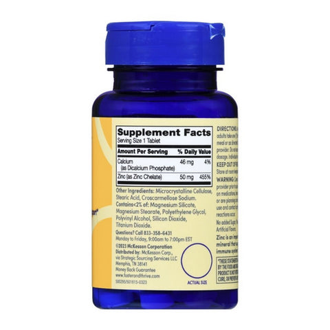 Foster And Thrive, Chelated Zinc, 50 Mg, 100 Tabs