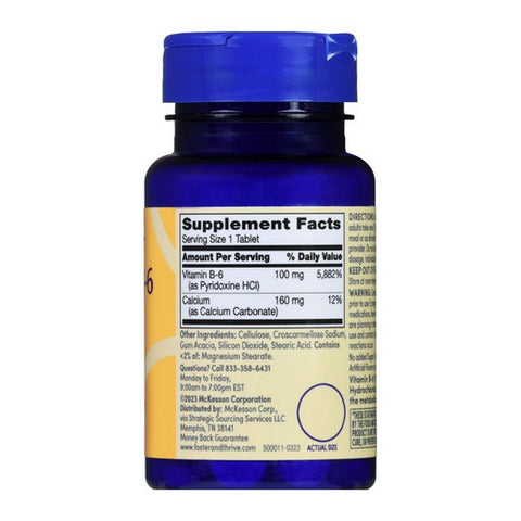 Foster And Thrive, Vitamin B-6, 100 Mg, 100 Tabs