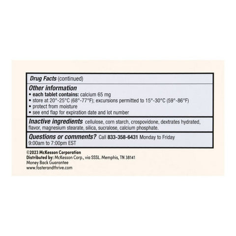 Foster And Thrive, Regular Strength Gas Relief Simethicone Chewable Mint, 100 Tablets