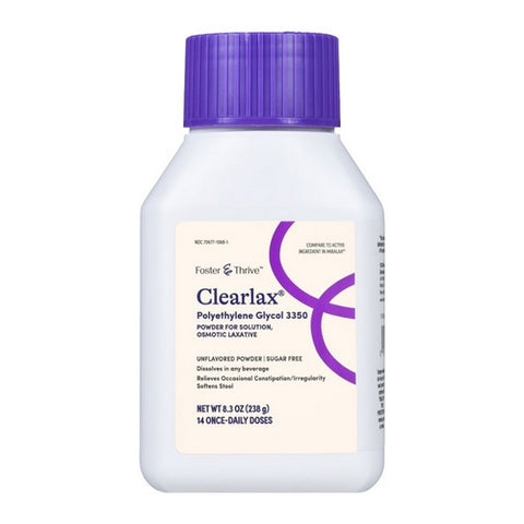 Foster And Thrive, Clearlax Polyethylene Glycol 3350 Powder For Solution Unflavored, 8.3 Oz