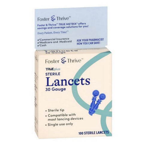 Trueplus Sterile Lancets 30 Gauge 100 Count by Foster And Thrive